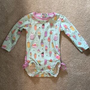 Ruffle Butts Ice Cream Print One Piece Swim Suit (12-18 months)